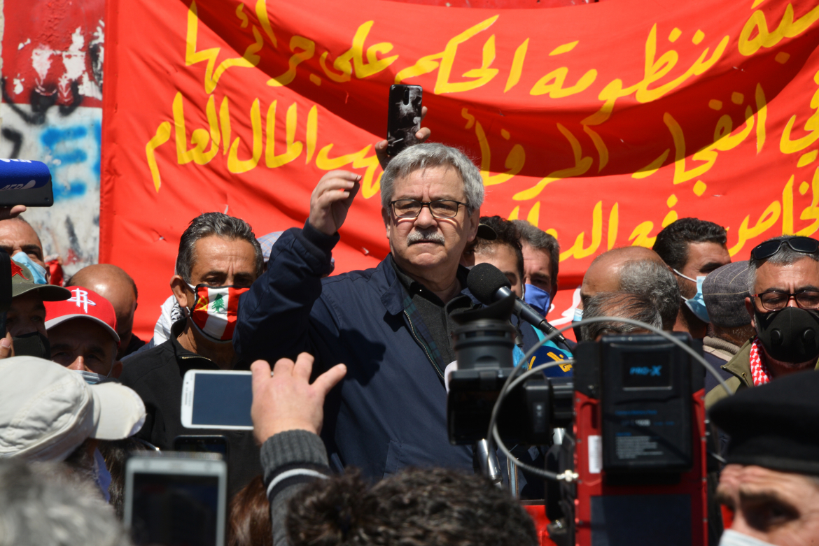كلمة الأمين العام للحزب الشيوعي اللبناني حنا غريب في التظاهرة الشعبية